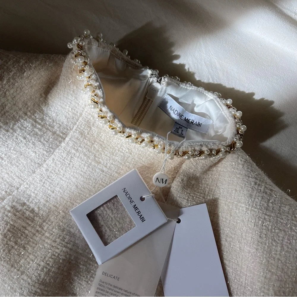 Brand New- Nadine Merabi Simone Ivory Dress 🤍✨ - Picture 5 of 15